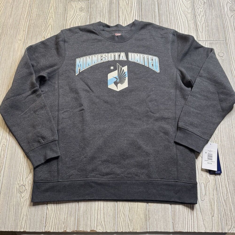 Minnesota United FC Crewneck Sweatshirt Men’s L Gray Loons MLS Captivating New